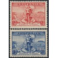 AUSTRALIA - 1936 2d red & 3d blue Telephone Cable set of 2, MNH – SG # 159-160