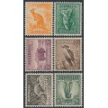 AUSTRALIA - 1942 ½d to 1/- Animals set of 6, perf. 15:14, MNH – SG # 179 + 188-192