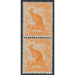 AUSTRALIA - 1942 ½d orange Kangaroo, CofA watermark, coil pair, MNH – SG # 179b