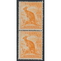 AUSTRALIA - 1942 ½d orange Kangaroo, CofA watermark, coil pair, MNH – SG # 179b