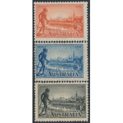 AUSTRALIA - 1934 2d to 1/- Centenary of Victoria set of 3 perf. 11½, MH – SG # 147a-149a