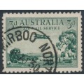 AUSTRALIA - 1929 3d green Airmail (vertical mesh paper), used – SG # 115