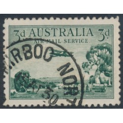 AUSTRALIA - 1929 3d green Airmail (vertical mesh paper), used – SG # 115