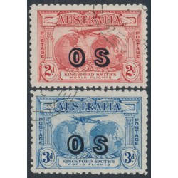 AUSTRALIA - 1931 2d red & 3d blue Kingsford Smith, o/p OS, CTO – SG # O123-O124