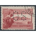AUSTRALIA - 1927 1½d brownish lake Parliament House, perf. OS, CTO – SG # O112