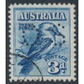 AUSTRALIA - 1928 3d blue Kookaburra, perf. OS, CTO – SG # O113