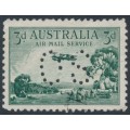AUSTRALIA - 1929 3d green Airmail (vertical mesh), perf, OS, CTO – SG # O119