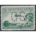 AUSTRALIA - 1929 3d green Airmail (horizontal mesh), perf, OS, CTO – SG # O119
