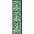 AUSTRALIA -1939 1d green Queen, uniformly large coil holes, MNH – ACSC # 182Abh