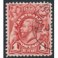AUSTRALIA - 1913 1d carmine-red engraved KGV, CTO – ACSC # 59Cwb