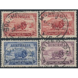 AUSTRALIA - 1934 2d to 9d MacArthur Centenary set of 4, used – SG # 150-152+150a