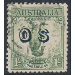 AUSTRALIA - 1932 1/- green Lyrebird overprinted OS, used – SG # O136