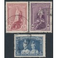 AUSTRALIA - 1938 5/- to £1 Robes set of 3 on thick paper, used – SG # 176-178