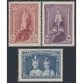 AUSTRALIA - 1938 5/- to £1 Robes set of 3 on thick paper, MNH – SG # 176-178