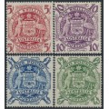 AUSTRALIA - 1949-1950 5/- to £2 Coat of Arms set of 4, MNH – SG # 224a-224d