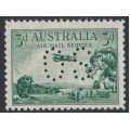 AUSTRALIA - 1929 3d green Airmail (vertical mesh), perf. OS, MH – SG # O119