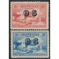 AUSTRALIA - 1932 2d red & 3d blue Sydney Harbour Bridge, o/p OS, MH – SG # O134-O135