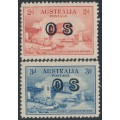 AUSTRALIA - 1932 2d red & 3d blue Sydney Harbour Bridge, o/p OS, MH – SG # O134-O135