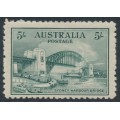 AUSTRALIA - 1932 5/- blue-green Sydney Harbour Bridge, MH – SG # 143 AUSTRALIA - 1932 5/- blue-green Sydney Harbour Bridge, MH – SG # 143