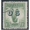 AUSTRALIA - 1932 1/- green Lyrebird overprinted OS, CTO – SG # O136 AUSTRALIA - 1932 1/- green Lyrebird overprinted OS, CTO – SG # O136