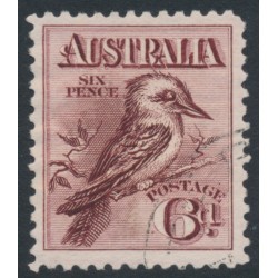 AUSTRALIA - 1914 6d maroon engraved Kookaburra, CTO – ACSC # 60Aw