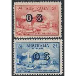 AUSTRALIA - 1932 2d red & 3d blue Sydney Harbour Bridge, o/p OS, MH – SG # O134-O135