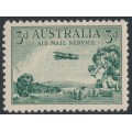 AUSTRALIA - 1929 3d green Airmail (vertical mesh paper), MNH – SG # 115 AUSTRALIA - 1929 3d green Airmail (vertical mesh paper), MNH – SG # 115