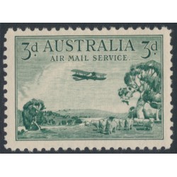 AUSTRALIA - 1929 3d green Airmail (vertical mesh paper), MNH – SG # 115