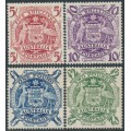 AUSTRALIA - 1949-1950 5/- to £2 Coat of Arms set of 4, MH – SG # 224a-224d AUSTRALIA - 1949-1950 5/- to £2 Coat of Arms set of 4, MH – SG # 224a-224d