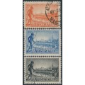 AUSTRALIA - 1934 2d to 1/- Centenary of Victoria set of 3 perf. 10½, used – SG # 147-149 AUSTRALIA - 1934 2d to 1/- Centenary of Victoria set of 3 perf. 10½, used – SG # 147-149