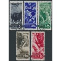 RUSSIA / USSR - 1935 Anniversary of WWI set of 5, vertical watermark, used – Michel # 494X-498X RUSSIA / USSR - 1935 Anniversary of WWI set of 5, vertical watermark, used – Michel # 494X-498X