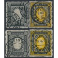 RUSSIA - 1889-1902 3.50R & 7R Coat of Arms, both papers, used – Michel # 55-56 RUSSIA - 1889-1902 3.50R & 7R Coat of Arms, both papers, used – Michel # 55-56