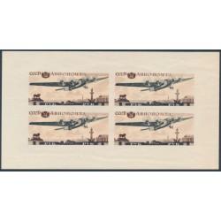 RUSSIA / USSR - 1937 1R black/brown Aircraft Exhibition M/S, MH – Michel # Block 3