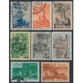 RUSSIA / USSR - 1950 Moscow Skyscrapers set of 8, used – Michel # 1527-1534 