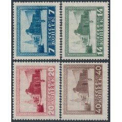 RUSSIA / USSR - 1925 Lenin Mausoleum set of 4, perfed, MH – Michel # 292A-295A