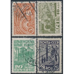 RUSSIA / USSR - 1929 5K to 28K Industrialisation set of 4, used – Michel # 379-382