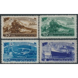 RUSSIA / USSR - 1948 Five Year Plan (Transport) set of 4, MNH – Michel # 1252-1255