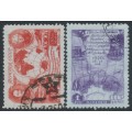 RUSSIA / USSR - 1950 Antarctic Expedition set of 2, used – Michel # 1513-1514
