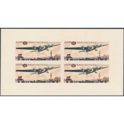 RUSSIA / USSR - 1937 1R black/brown Aircraft Exhibition M/S, MH – Michel # Block 3