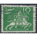 SWEDEN - 1924 10öre green UPU, lines + KPV watermark, used – Facit # 212cxz SWEDEN - 1924 10öre green UPU, lines + KPV watermark, used – Facit # 212cxz