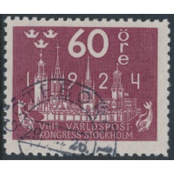 SWEDEN - 1924 60öre red-lilac World Postal Congress, used – Facit # 206