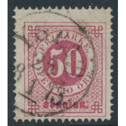 SWEDEN - 1872 50öre carmine Ring Type, perf. 14, used – Facit # 26e SWEDEN - 1872 50öre carmine Ring Type, perf. 14, used – Facit # 26e