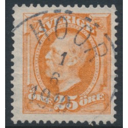 SWEDEN - 1896 25öre dull brown-orange Oscar II, used – Facit # 57e