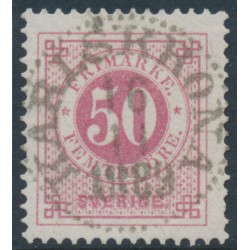 SWEDEN - 1886 50öre carmine-rose Ring Type, perf. 13 with posthorn, used – Facit # 48a SWEDEN - 1886 50öre carmine-rose Ring Type, perf. 13 with posthorn, used – Facit # 48a