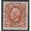 SWEDEN - 1896 15öre light red-brown Oscar II, used – Facit # 55b SWEDEN - 1896 15öre light red-brown Oscar II, used – Facit # 55b