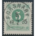 SWEDEN - 1877 5öre green Ring Type, perf. 13, used – Facit # 30i SWEDEN - 1877 5öre green Ring Type, perf. 13, used – Facit # 30i