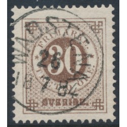 SWEDEN - 1877 30öre brown Ring Type, perf. 13, used – Facit # 35i