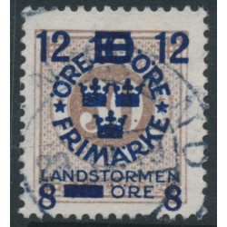 SWEDEN - 1918 30öre brown Ring Type Landstorm III overprint, used – Facit # 134 SWEDEN - 1918 30öre brown Ring Type Landstorm III overprint, used – Facit # 134