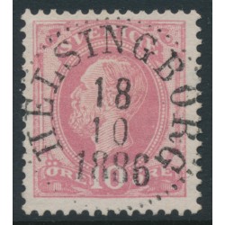 SWEDEN - 1886 10öre pale violet-rose Oscar II with posthorn, used – Facit # 45b SWEDEN - 1886 10öre pale violet-rose Oscar II with posthorn, used – Facit # 45b