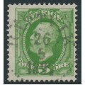 SWEDEN - 1891 5öre yellowish green Oscar II, used – Facit # 52d SWEDEN - 1891 5öre yellowish green Oscar II, used – Facit # 52d